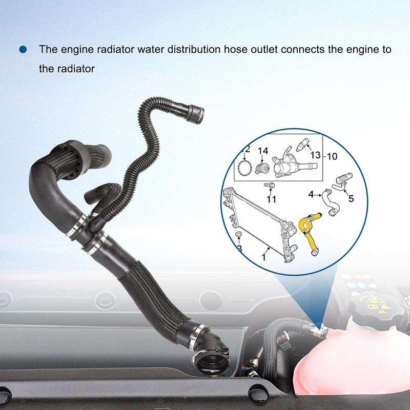 Panwarmoll Engine Radiator Coolant Outlet Hose Fit for Jeep Compass