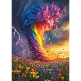 MEIYUDA Aurora Diamond Painting Kits for Adults, 5D Abstract Colorful Tornado Diamond Art for Begginers, DIY Landscape Gem Art Crystal Rhinestones Crafts Painting for Home Wall Decor 12x16in