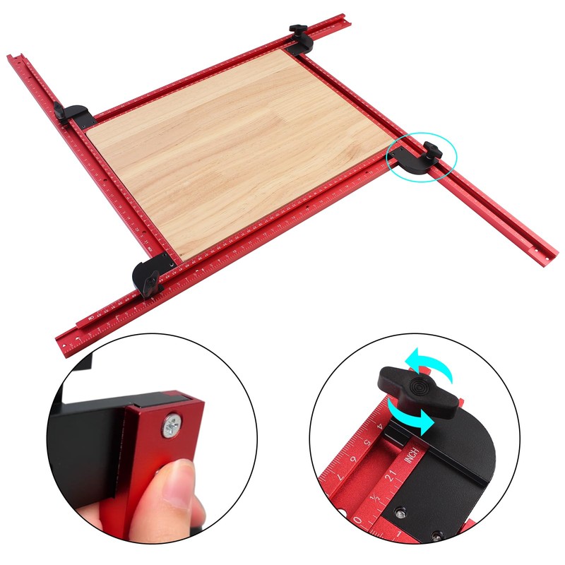 JCFANTS Router Jigs for Cutting Board, Adjustable Square Router Template