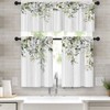 Emvency Eucalyptus Kitchen Window Curtains Valance and Tier Set 36