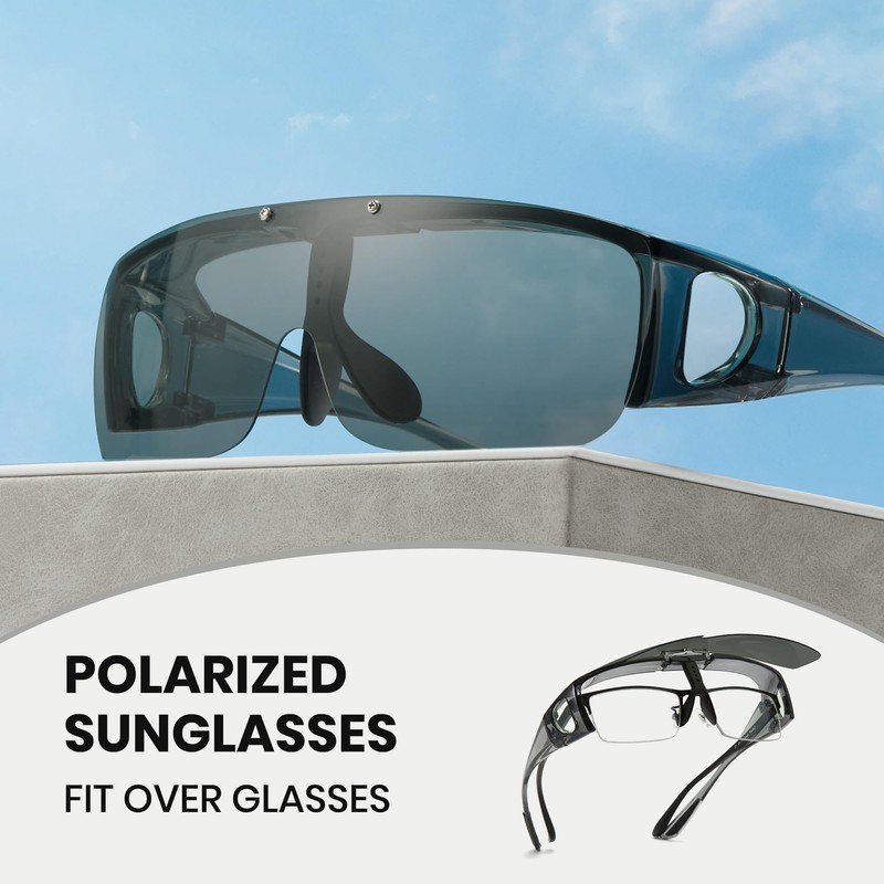 Cyxus Flip Up Sunglasses, Over Sunglasses, Hanging Over Glasses, Polarized