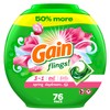 Gain flings Laundry Detergent Soap Pacs HE Compatible 76 Count