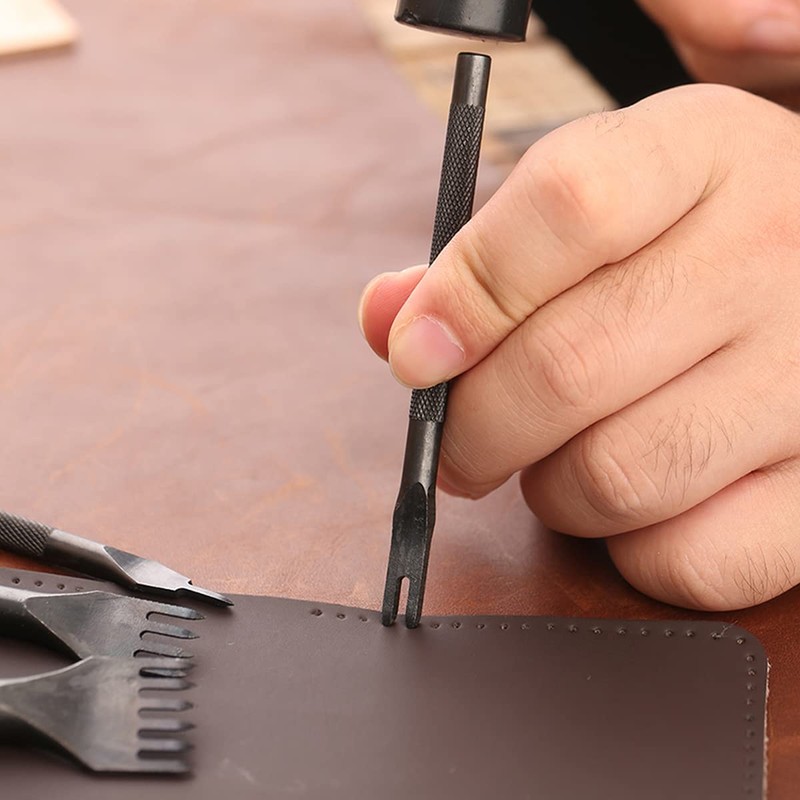 Ldirect Leather Craft Tool 1/2/4/6 Prong DIY Lacing Stitching Punches