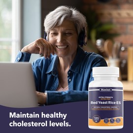 Maxion Red Yeast Rice Extra Strength for Natural Cholesterol Control, Helps Reduce LDL/Total Cholesterol Levels, 120 Capsules (1)