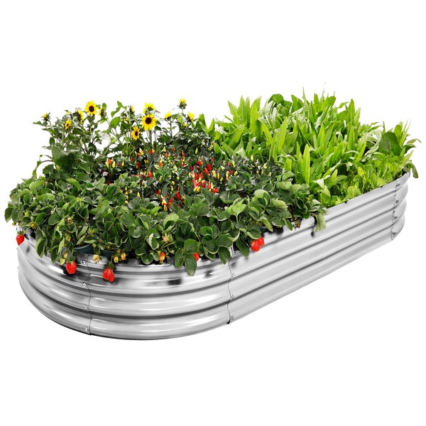 AHEONLAR AHEONLAR Galvanized Raised Garden Bed Kit, Oval Large Metal