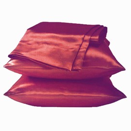 Luxury Silky Satin Pillowcase for Hair and Skin, 2-Pack - Standard Size Pillow Cases - Satin Silky Pillow Covers (2-Pack Standard, Burgundy)