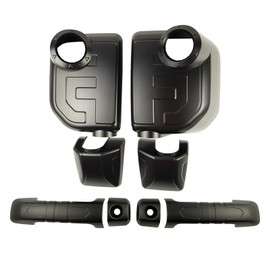 Exterior Door Handle Cover and Door Rear View Mirror Cover Sets Compatible with Toyota FJ Cruiser 2007-2022, Exterior Protector Trim Frame Cover Accessories (Matte Black Kit), Tape-on Install