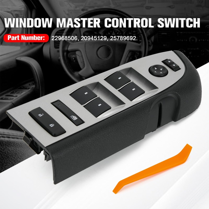 Window Master Control Switch w/Black Bezel Mirror & Lock Assembly