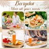 FillTouch 12 Pcs Bamboo Wicker Serving Trays 16.93 x 13