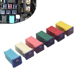 YYTQP 6 PCS Car Fuse Combination Kit, Color Code Waterproof Housing Fuse Kit, 20A 25A 30A 40A 50A 60A 32V Square Blade Fuse, Portable Replacement Accessories, Suitable for Cars, Trucks, SUVs (Tall)