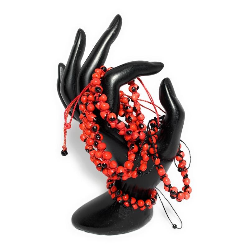 Peruvian Huayruro Seed Bracelet, for good luck. - Color: Black