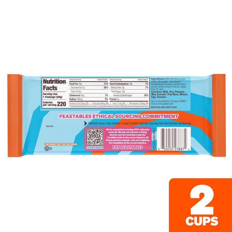 Feastables MrBeast Peanut Butter Cups, Milk Chocolate & Creamy Peanut