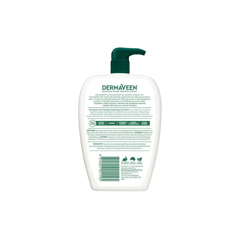 DermaVeen Extra Hydration Gentle Soap-Free Wash 500mL