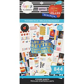 Happy Planner Sticker Pack, Teacher-Planner Stickers, Back-to-School Accessories, Planning Stickers for Teachers, 30 Sheets, 844 Stickers Total, Teachers Rule