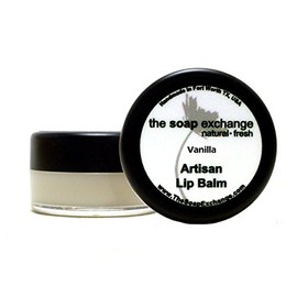 The Soap Exchange Lip Balm - Vanilla Flavor - Hand Crafted .33 fl oz / 10 ml Natural Lip Care, Artisan Lip Treatment, Nourish, Hydrate, & Protect. Made in the USA.