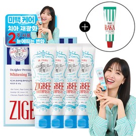 Zigbee [Original Price 31,900 KRW] Nureongni Whitening Toothpaste Lemon Mint Scent 107g, 4 Pieces + Free Bacachi Toothpaste 20g