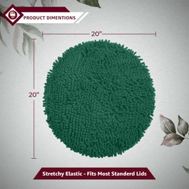 LuxUrux Toilet Lid Cover, Extra-Soft Plush Seat Cloud Washable Shaggy Microfiber Standard Toilet Lid Covers for Bathroom Machine Wash & Dry (Toilet Lid Cover, Hunter Green)