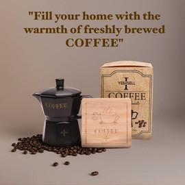 Yes I Sell - Coffee Candle with Cup Holder & Luxury Box, Soy Candles Non Toxic for Kitchen - Perfect Candles for Women, Eco-Friendly Soy Wax, Candle House