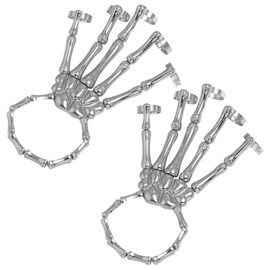 JazSwirl Skeleton Hand Bracelet, Skull Hand Bracelets, Skeleton Bracelets and Skeleton Hand Ring, Bone Bracelet, Skeleton Fingers, Skeleton Hand Jewelry for Women