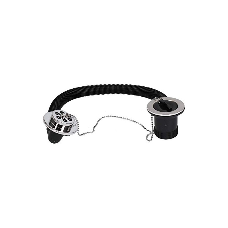 1-1/2" (38mm) Chrome Bath Waste Drain & Overflow with Rubber