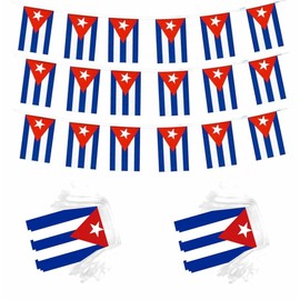 2 Packs Cuba Flag Banner String - Cuban Small Mini Bunting Banner for Indoor & Outdoor Decorations (60 feet long&60 flags)