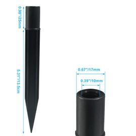 Dijedev 12Pcs Solar Lights Spikes, 6.3 Inch Torch Stake, Plastic Lights Replacement Stakes for Garden Landscape, Yard Pathway, Patio Lamps Pole (Inside Diameter 0.4 Inches)