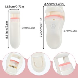 Oruola 2 Pieces Mini Eyelash Curler,Portable Eyelash Curler for Travel,Professional Lash Lift Tool with Corner Curler for Kids Eyelashes,Long-Lasting Curling, Lightweight ABS Material,Beige