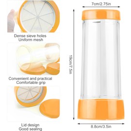 Yueser Powdered Sugar Shaker, Flour Sieve Single Hand Powdered Sugar Mill, Cocoa Shaker, Powdered Sugar Sieve, Dusting Sugar Mill, Powder Shaker, Cocoa Powder Shaker, Powdered Sugar Mill, Flour Shaker