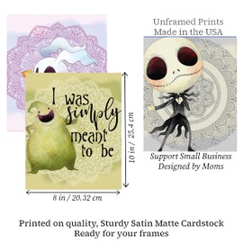 Silly Goose Gifts Nightmare Before Christmas Themed Character Wall Art Decor Baby Nursery Love (Purple Art Set)
