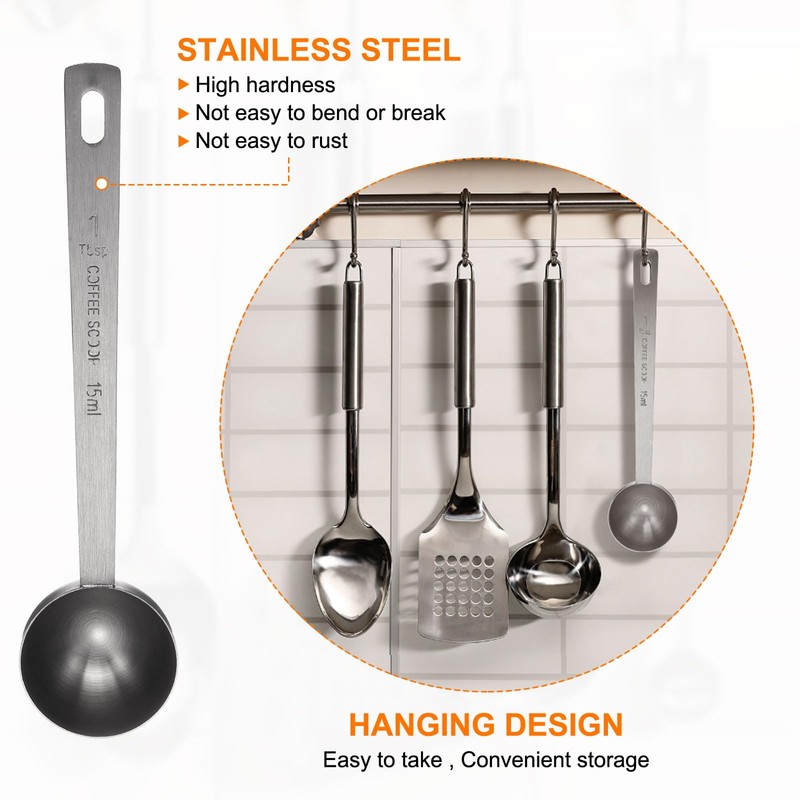 sourcing map Single Measuring Spoon 1tbsp (3tsp, 15ml) Teaspoon/Tablespoon 304