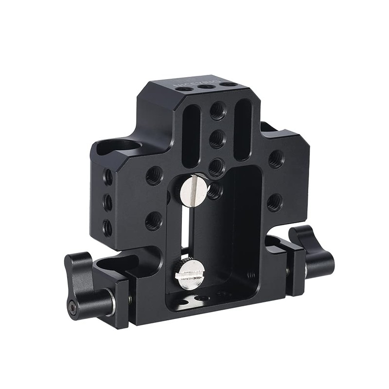 NICEYRIG Dual 15mm Diameter Rod Clamp Base Plate with 1/4"