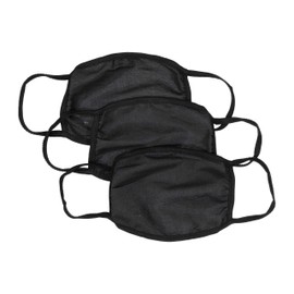 ABG Accessories Women's 3-Pack Adult Fashionable Germ Protection, Reusable Fabric Face Mask, Black