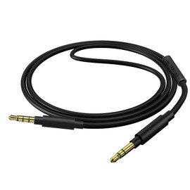 Geekria QuickFit Audio Cable Compatible with Audio-Technica ATH-M50xBT2, ATH-M20xBT, ATH-SR5, Pioneer HDJ-CX, 3.5 mm AUX Replacement Stereo Cable for Headphones with Inline Microphone and Volume