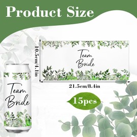 Pack of 15 Jga Stickers, Wedding Water Bottle Labels, Wedding Team Bride Tin Stickers, Stickers for JGA, Wedding, Drinks Cans Banderole Design, Eucalyptus Greenery