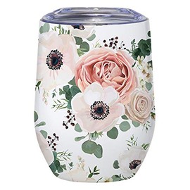 Santa Barbara Design Studio Wedding Collection Stainless Steel Insulated Wine Tumbler, 12-Ounce, Floral