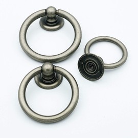 Antique Silver Ring Pulls Nickel Cabinet Knobs and Pulls Kitchen Furniture Handles (Medium)