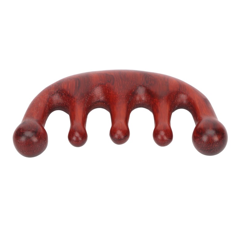 Scalping Massage Comb 5 Teeth Sandalwood Gua Sha Handheld Portable