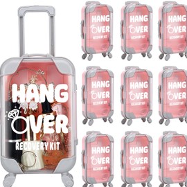 AIOMOB 10 Pack Mini Hangover Suitcase Party Favor Box Plastic Suitcase Gift Box False Eyelashes Box Tiny Suitcase Miniature for Travel Party Bachelorette Party Bridesmaid Bridal Shower Decorations