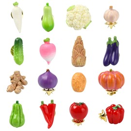 Airssory 16 Styles Resin Vegetable Lapel Pin Backs Tomato Chili Pepper Brooch Pins Clothing Pins for Backpack Bag Dress Hat Scarf Decoration Accessories