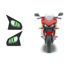 AMR Racing Sport Bike Headlight Eye Graphics Decal Cover Compatible with Honda CBR 500RR 2013-2014 - Eclipse Green