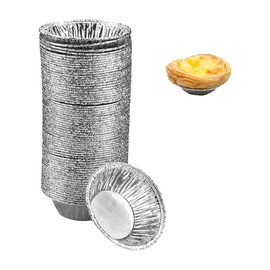 Jagowa 100-Pack Foil Trays for Baking & Cooking, Tart, Muffin, Bun & Mini Egg Tart Cases - Use as Tin Foil Trays or Pastry Dishes for Cakes & More