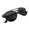 Komonee Round Sunglasses Black Tortoise Shell Frame Black Lens Tint