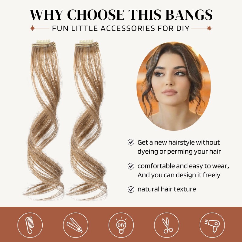 Flufymooz Side Air Bangs,2PCS Clip in Bangs Front Side Bangs