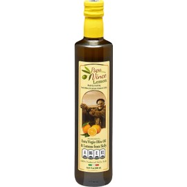 Papa Vince Olive Oil Extra Virgin - First Cold Pressed, Polyphenol Rich Olive Oil (EVOO). Lemon Agrumato, Unfiltered, Single Sourced, Glass Bottle, Family made, Sicily, Italy