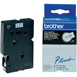 Brother TC291 Black On White Laminated Tapes