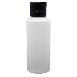 12-2-ounce Travel Bottles with Flip Caps (Black Cap)