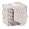 Set of 12 Brown Narrow Stripe Cloth Napkins, Linen Cloth