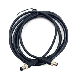 bayzconn M8 4-Pin Male Plug to Male Plug Cable, A Code Straight Moulded Cable Male to Male Aviation Sensor Electric PVC Cable 30V 3A DC Industrial Shaped Cable 2 Metres