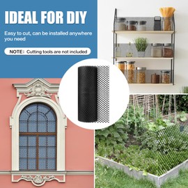Plastic Pet & Garden Fence - Black 15.7in X 50ft Roll Multi-Use Decorative Chicken Wire Fencing for Poultry, Gardening & Animal Barriers