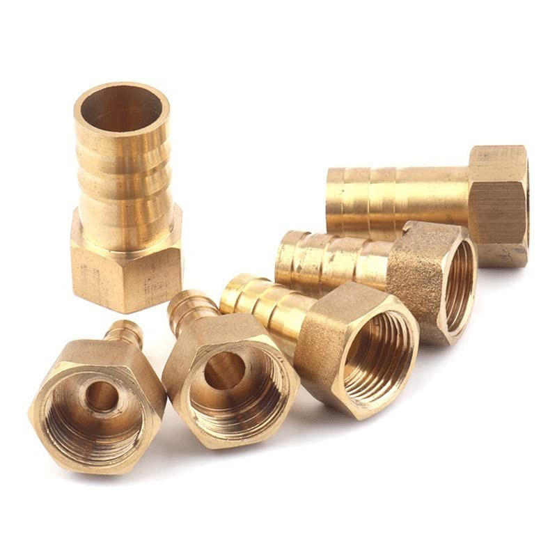 MiJunHD 6X Brass Pipe Fitting 8mm Hose Barb Tail 1/2''
